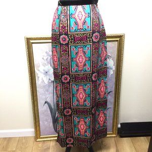 Alex Colman Vintage Boho Batik Print Festival Skirt 2